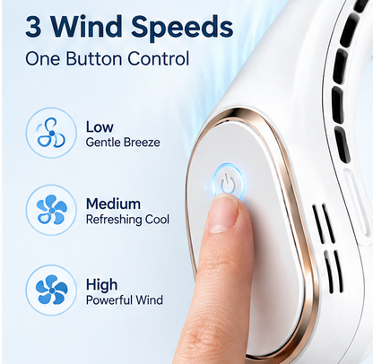 🌬️ VEYRASY® 360° Hands-Free Wearable Neck Fan