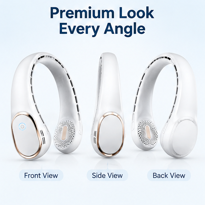 🌬️ VEYRASY® 360° Hands-Free Wearable Neck Fan
