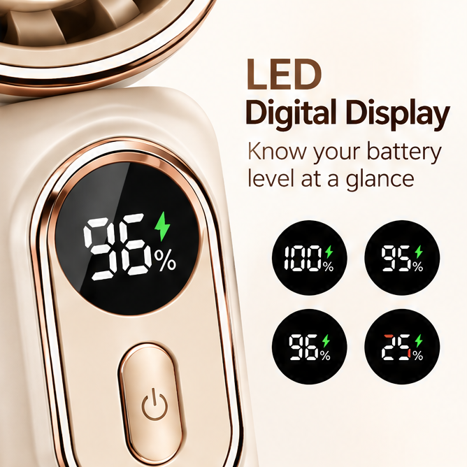 🎒 VEYRASY® Pocket Mini Turbo Fan with LED Digital Display