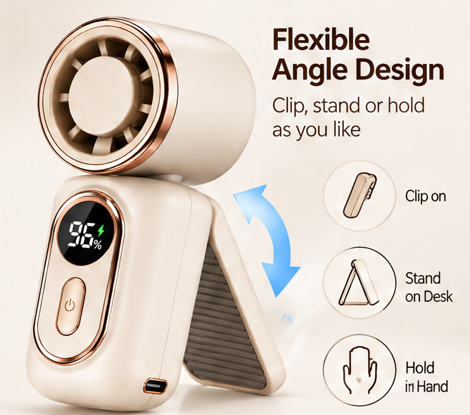 🎒 VEYRASY® Pocket Mini Turbo Fan with LED Digital Display
