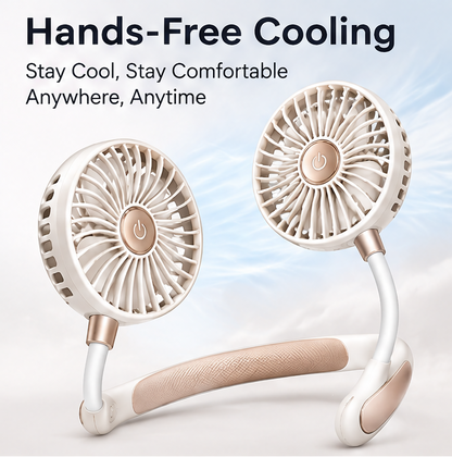 ❄️ VEYRASY® 360° Flexible Dual-Head Portable Neck Fan