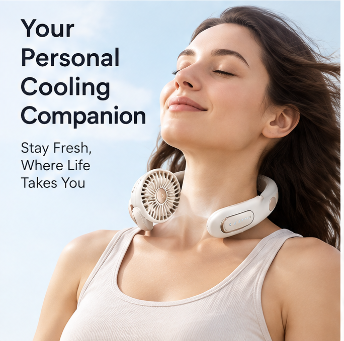 ❄️ VEYRASY® 360° Flexible Dual-Head Portable Neck Fan