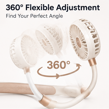 ❄️ VEYRASY® 360° Flexible Dual-Head Portable Neck Fan