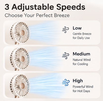 ❄️ VEYRASY® 360° Flexible Dual-Head Portable Neck Fan