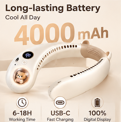 🐻 VEYRASY® Cute Bear Portable Neck Fan