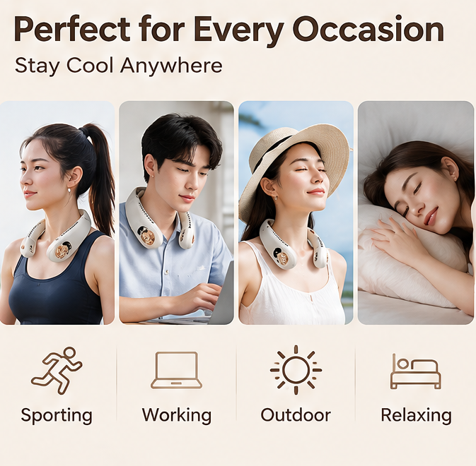 🐻 VEYRASY® Cute Bear Portable Neck Fan