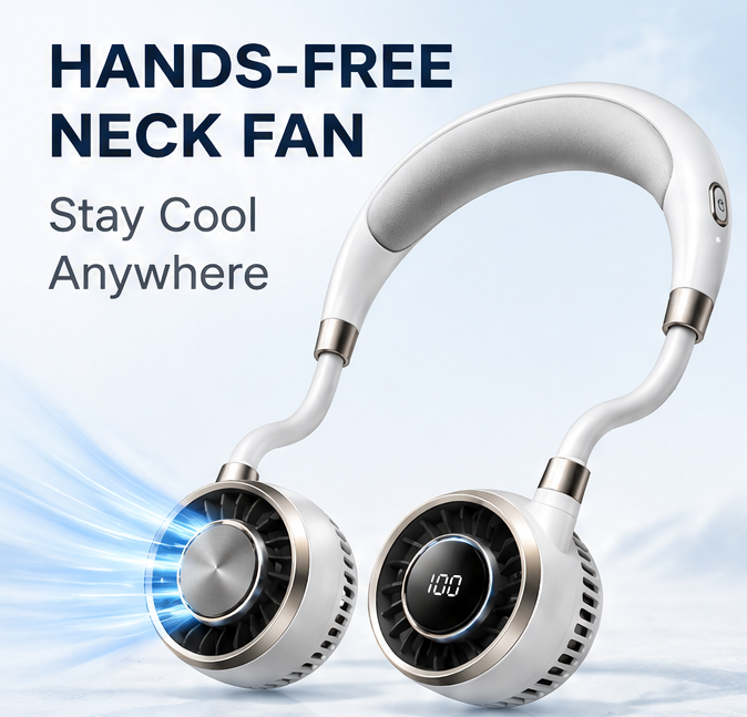 💨 VEYRASY® Real-Time LED Display Wearable Neck Fan