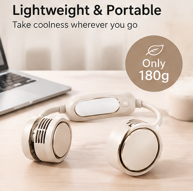 🧊 VEYRASY® Ultra-Lightweight 180g Wearable Neck Fan