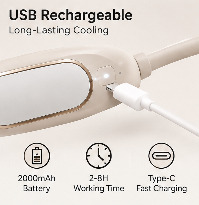 🧊 VEYRASY® Ultra-Lightweight 180g Wearable Neck Fan