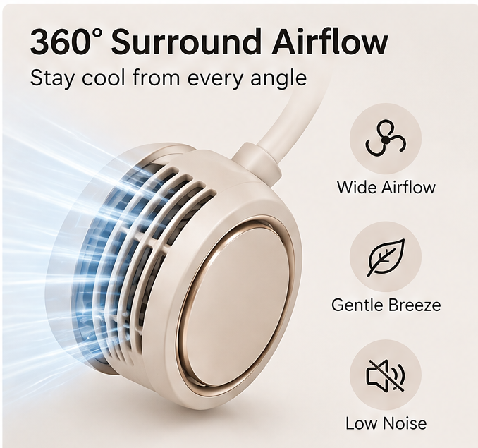 🧊 VEYRASY® Ultra-Lightweight 180g Wearable Neck Fan