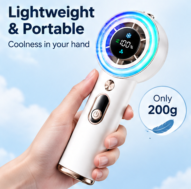 🎁 VEYRASY® Handheld Turbo Cooling Fan with LED Digital Display