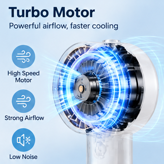 🎁 VEYRASY® Handheld Turbo Cooling Fan with LED Digital Display